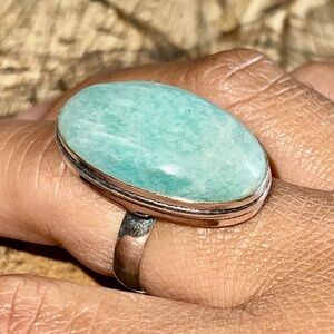 Green Amazonite Ring Size 10